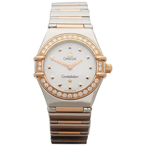 omega women's constellation watch|omega constellation diamond bezel watch.